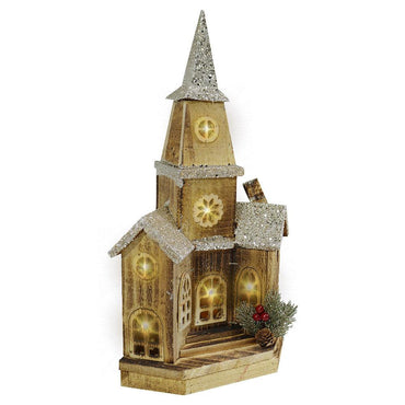 Light Wood House Christmas Decoration LED 43CM / Z18-104 - Karout Online -Karout Online Shopping In lebanon - Karout Express Delivery