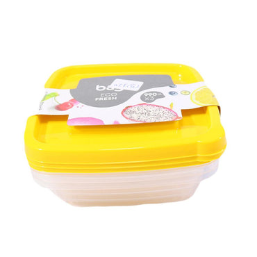 Bager Square Storage Container Set 990ml ( 3 Pcs) - Karout Online -Karout Online Shopping In lebanon - Karout Express Delivery