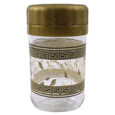 Glass Salt Shaker Golden Lid - Karout Online -Karout Online Shopping In lebanon - Karout Express Delivery