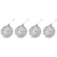 Christmas Silver Balls 6 cm Tree Decoration Set (4 Pcs) / 20466 - Karout Online -Karout Online Shopping In lebanon - Karout Express Delivery