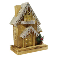 Light Wood House Christmas Decoration LED 29 CM / Z18-001 - Karout Online -Karout Online Shopping In lebanon - Karout Express Delivery