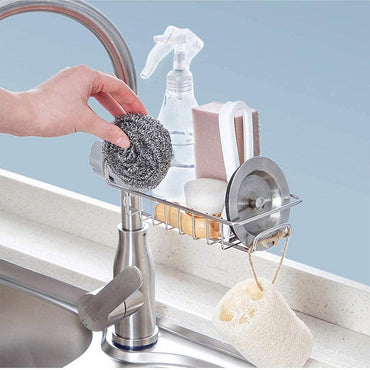 Faucet Storage Rack Hanging Sink Sponge Holder for Bathroom & Kitchen / 22FK066 - Karout Online -Karout Online Shopping In lebanon - Karout Express Delivery