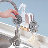Faucet Storage Rack Hanging Sink Sponge Holder for Bathroom & Kitchen / 22FK066 - Karout Online -Karout Online Shopping In lebanon - Karout Express Delivery