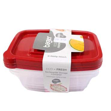 Bager Rectangular Storage Container Set 1130ml ( 3 Pcs) - Karout Online -Karout Online Shopping In lebanon - Karout Express Delivery