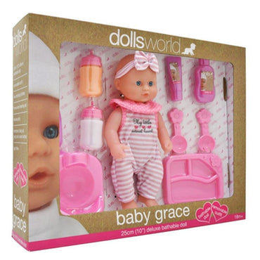 Dolls World Baby Grace Deluxe Bathable Doll 25 cm - Karout Online -Karout Online Shopping In lebanon - Karout Express Delivery