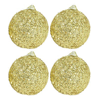 Christmas Glittered Gold Balls Tree Decoration Set (4 Pcs) - Karout Online -Karout Online Shopping In lebanon - Karout Express Delivery