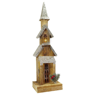 Light Wood House Christmas Decoration LED 53 CM / Z18-048 - Karout Online -Karout Online Shopping In lebanon - Karout Express Delivery