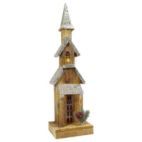 Light Wood House Christmas Decoration LED 53 CM / Z18-048 - Karout Online -Karout Online Shopping In lebanon - Karout Express Delivery