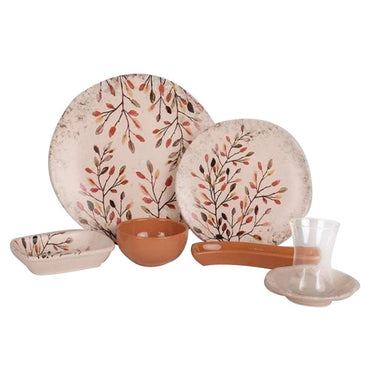 Keramika Yellow Leaf 19 Piece Breakfast Set / 5165 - Karout Online -Karout Online Shopping In lebanon - Karout Express Delivery