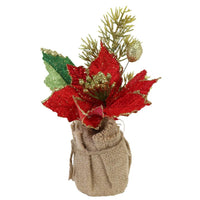 Christmas Glitter Flower Pot Deco 24 x 7 cm.