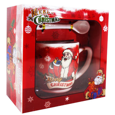 Christmas Porcelain Mug With Spoon.