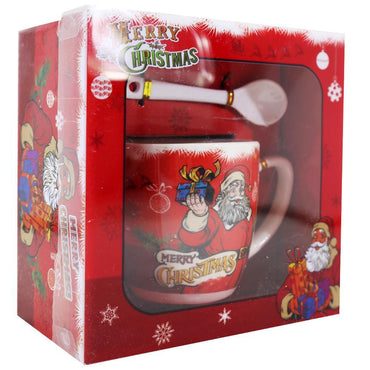 Christmas Porcelain Mug With Spoon.
