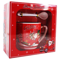 Christmas Porcelain Mug With Spoon.