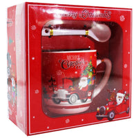 Christmas Porcelain Mug With Spoon.