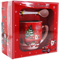 Christmas Porcelain Mug With Spoon.