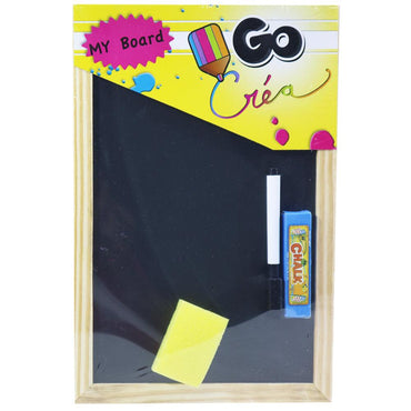 Small 2 in 1 Wooden White and Black Board 30 x 20 cm / 11200/H-637 - Karout Online -Karout Online Shopping In lebanon - Karout Express Delivery