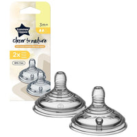 Tommee Tippee Closer to Nature Medium Flow Teat 3m+ (2 Pcs) BPA free / 211224 - Karout Online -Karout Online Shopping In lebanon - Karout Express Delivery