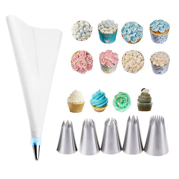 Piping Bag Reusable Cream Bag and 6× Stainless Steel Nozzle Set /8871 - Karout Online -Karout Online Shopping In lebanon - Karout Express Delivery