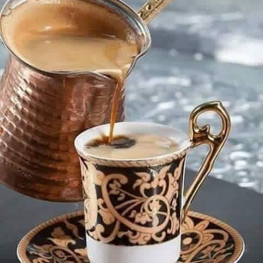 Handmade Traditional Copper Turkish Coffee Maker Coffee-Pot 3 Piece Set - Karout Online -Karout Online Shopping In lebanon - Karout Express Delivery