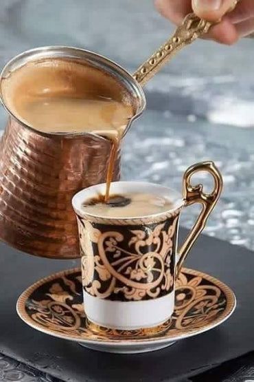 Handmade Traditional Copper Turkish Coffee Maker Coffee-Pot 3 Piece Set - Karout Online -Karout Online Shopping In lebanon - Karout Express Delivery