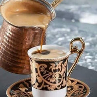 Handmade Traditional Copper Turkish Coffee Maker Coffee-Pot 3 Piece Set - Karout Online -Karout Online Shopping In lebanon - Karout Express Delivery