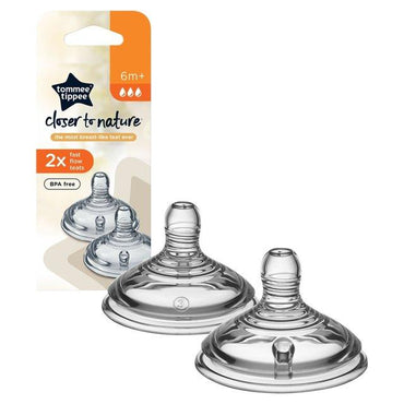 Tommee Tippee – Fast Flow Teat 6m+  (2 Pcs) BPA free/ 211248 - Karout Online -Karout Online Shopping In lebanon - Karout Express Delivery