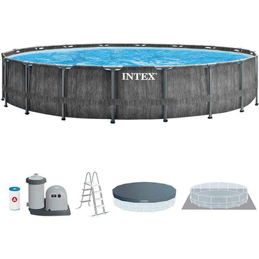 Intex Round Greywood Prism Frame pool 549x122 cm - Karout Online -Karout Online Shopping In lebanon - Karout Express Delivery