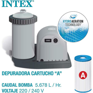 Intex Round Greywood Prism Frame pool 549x122 cm - Karout Online -Karout Online Shopping In lebanon - Karout Express Delivery