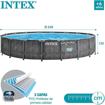 Intex Round Greywood Prism Frame pool 549x122 cm - Karout Online -Karout Online Shopping In lebanon - Karout Express Delivery