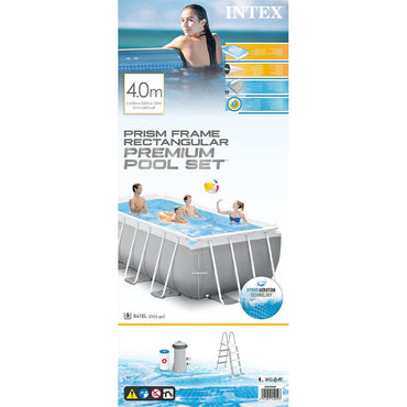 Intex Rectangular Prism Frame Pool 400 x 200 x 122 cm- 8418 liters  With cartridge filter - Karout Online -Karout Online Shopping In lebanon - Karout Express Delivery