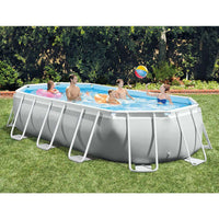 Intex Oval Prism Frame Swimming Pool 610 x 305 x 122cm - Karout Online -Karout Online Shopping In lebanon - Karout Express Delivery