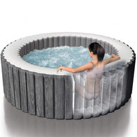 Intex  Bubble Round  Spa Greywood Deluxe Massage 216 x 71Cm - Karout Online -Karout Online Shopping In lebanon - Karout Express Delivery