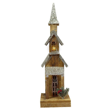 Light Wood House Christmas Decoration LED 53 CM / Z18-048 - Karout Online -Karout Online Shopping In lebanon - Karout Express Delivery