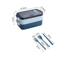 Enjoy Meal Time Lunch box Double layer Food Container Spoon Fork Chopsticks Tableware Set / JT-008 - Karout Online -Karout Online Shopping In lebanon - Karout Express Delivery