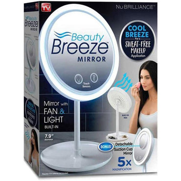 LED Mirror Makeup Mirror with Fan and Light Built in - Karout Online -Karout Online Shopping In lebanon - Karout Express Delivery