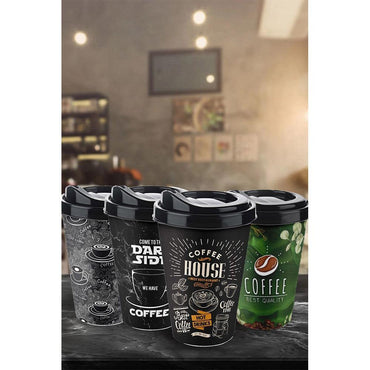 Titiz Plastic Coffee Printed Coffee Cup, 400 ml - Karout Online -Karout Online Shopping In lebanon - Karout Express Delivery