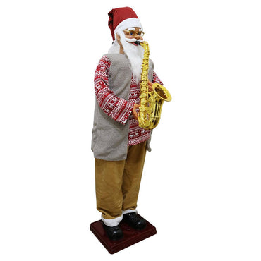 Big Dancing Santa Claus Statue Playing Saxophone 180 cm - Karout Online -Karout Online Shopping In lebanon - Karout Express Delivery