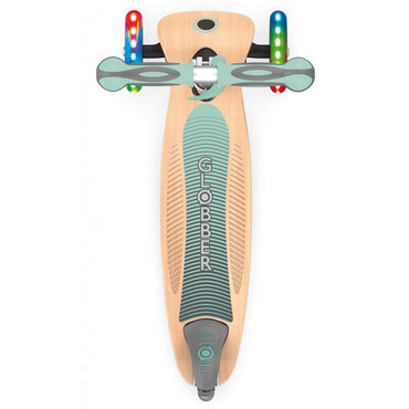 Globber Primo Foldable Scooter With Lights Wood Mint - Karout Online -Karout Online Shopping In lebanon - Karout Express Delivery