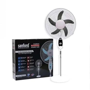 Shop Online Sanford Rechargeable Stand Fan SF6600RSFN 18 inch with remote - Karout Online Shopping In lebanon