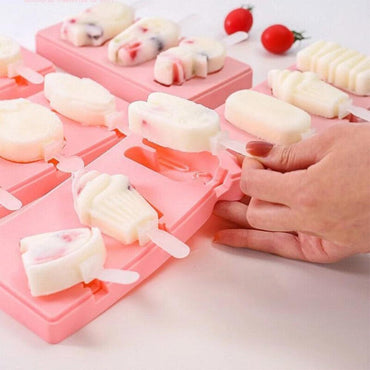 Silicone Ice Cream Mold DIY Popsicle Mould With Lid and Stick / 22FK070 - Karout Online -Karout Online Shopping In lebanon - Karout Express Delivery