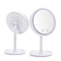 Makeup Mirror with LED Light 5X Magnification Mirror Built-In Fan - Karout Online -Karout Online Shopping In lebanon - Karout Express Delivery