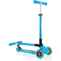 Globber Primo Foldable Scooter Light Up Wheels Blue - Karout Online -Karout Online Shopping In lebanon - Karout Express Delivery