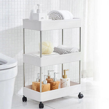 Slim Storage Carts 3 Layer Trolley Wheel Kitchen Tableware Organizer Bathroom Organizer Bracket Storage shelves - Karout Online -Karout Online Shopping In lebanon - Karout Express Delivery