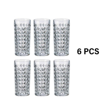 Bohemian Highball Diamond Glasses Set of 6.