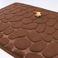 Embossed Paver Bathroom Mat Non-Slip Memory Foam Accessory for Sink Bathtub Side Shower Doormat