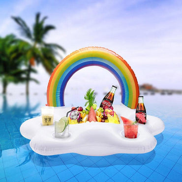 Shop Online Inflatable Cup Holder Rainbow Cloud Drink Holder Swimming Pool Float - Karout Online Shopping In lebanon