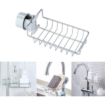 Faucet Storage Rack Hanging Sink Sponge Holder for Bathroom & Kitchen / 22FK066 - Karout Online -Karout Online Shopping In lebanon - Karout Express Delivery