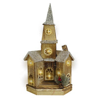 Light Wood House Christmas Decoration LED 43CM / Z18-104 - Karout Online -Karout Online Shopping In lebanon - Karout Express Delivery