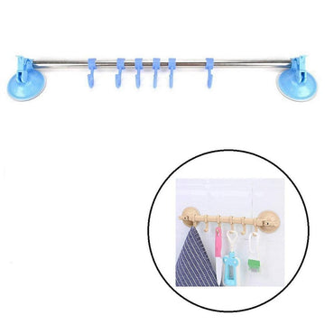 Strong Wall Attachable 6 Hooks Multifunction Hanger with Suction Cup - Karout Online -Karout Online Shopping In lebanon - Karout Express Delivery