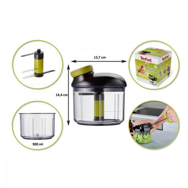 Tefal 5 Second Manual Chopper 900 ml + Free 1 Puree Blade / K1320404 - Karout Online -Karout Online Shopping In lebanon - Karout Express Delivery